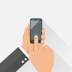 Hand Holding Phone Vector