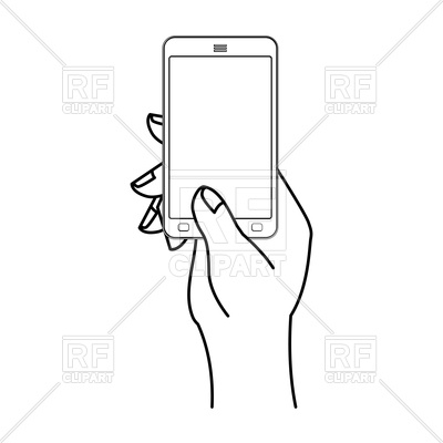 400x400 Hand And Mobile Phone Man Is Holding Smartphone Vector Image