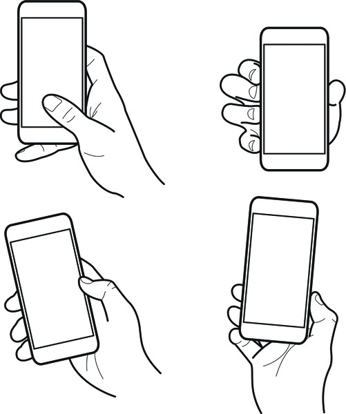 Hand Holding Phone Vector at Vectorified.com | Collection of Hand ...