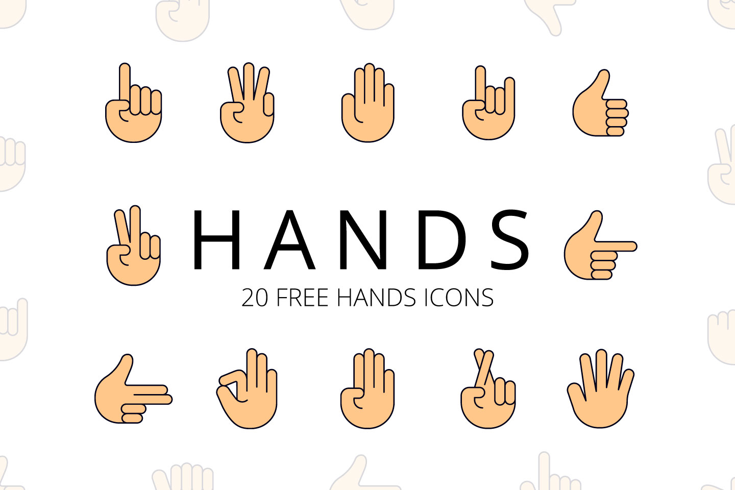 1440x960 Hands Vector Free Icon Set