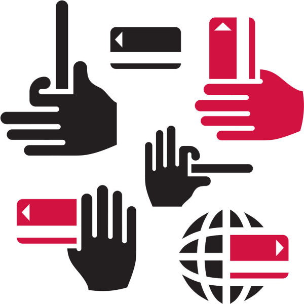600x600 Red And Black Hand Icons Vector Graphic Free Download