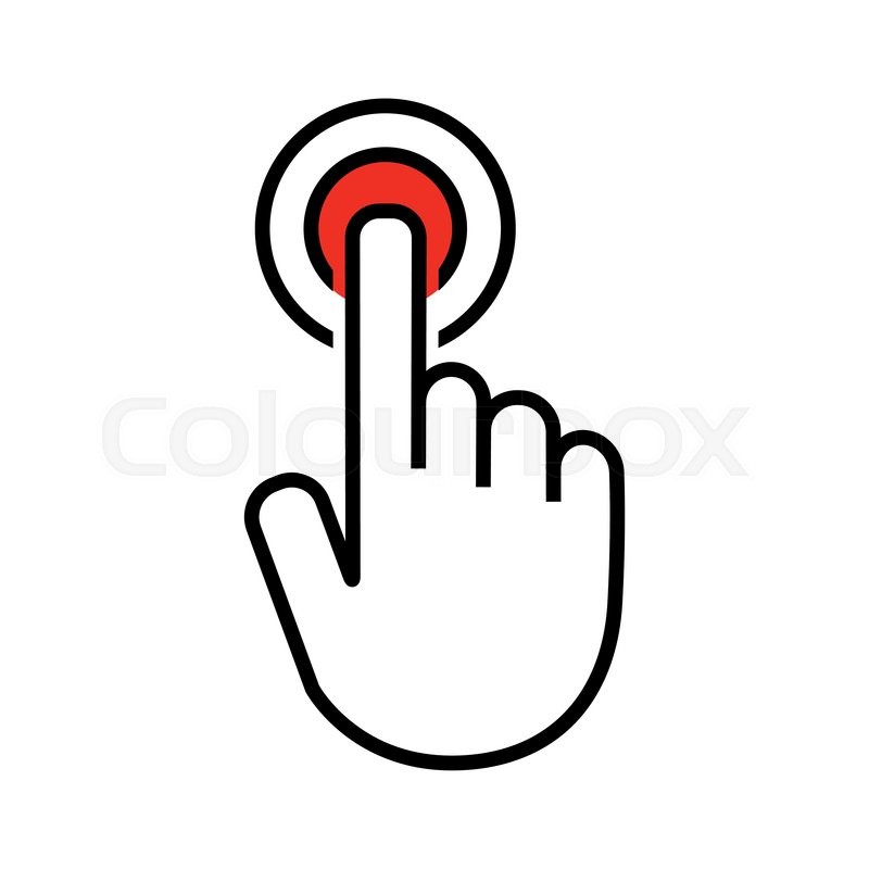 800x800 Vector Hand With Touching A Button Stock Vector Colourbox