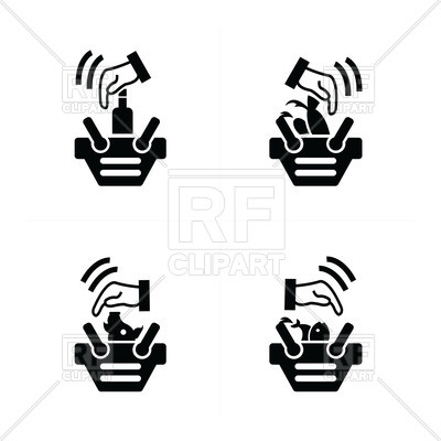 400x400 Hand And Shopping Cart Icon Set