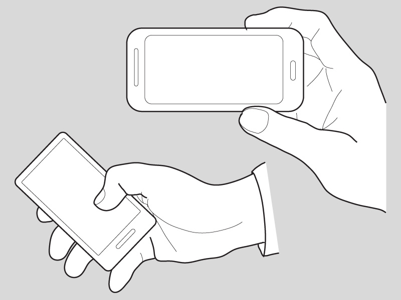 800x600 Various Hand Illustrations Holding A Touchscreen Phone