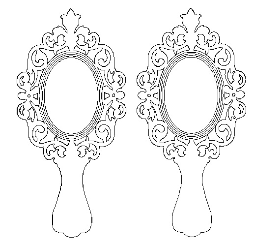 519x498 Provencal Hand Mirror Vector Dxf Downloads For Laser