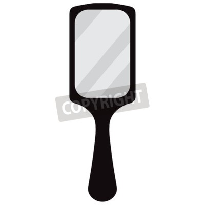 400x400 Rectangular, Black Hand Mirror Vector Isolated Hand Mirror Icon