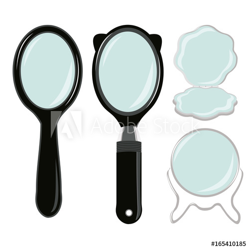 500x500 Set Mirror's, Desk Women's, Cosmetic Hand Mirror Vector