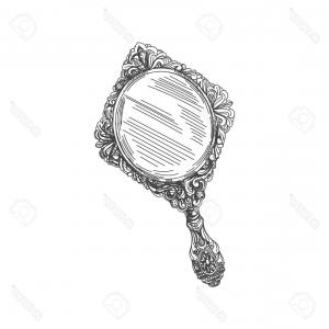 300x300 Sketchy Vintage Hand Mirror Vectors Hoodamathrun