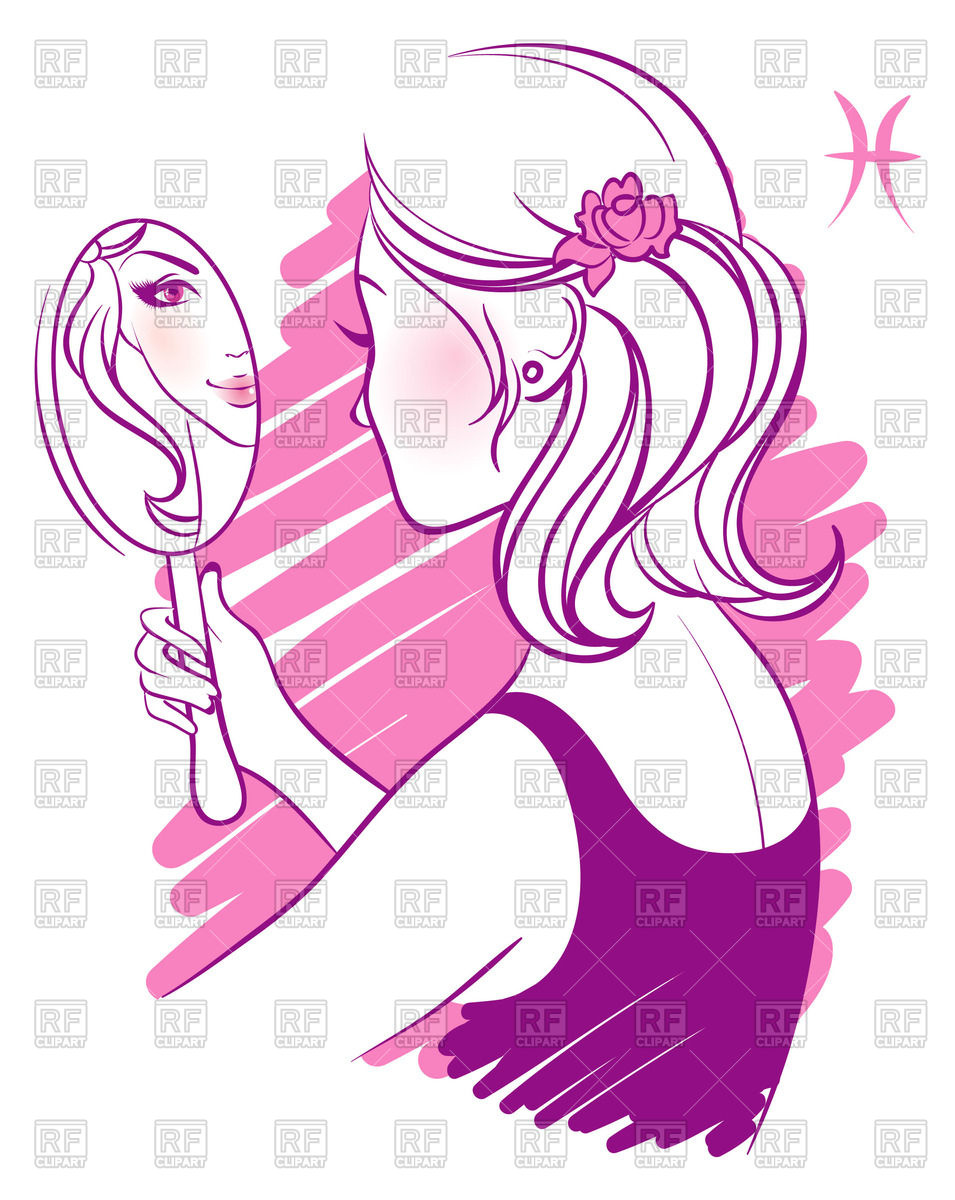 955x1200 Woman With Pocket Mirror In Hand Examines Own Reflection Vector