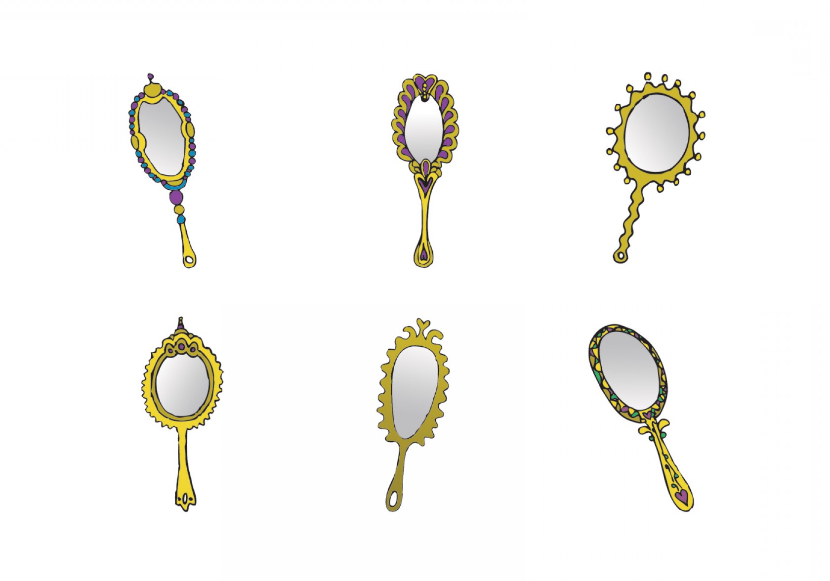 1680x1176 Free Vintage Hand Mirror Vector Series Hoodamathrun
