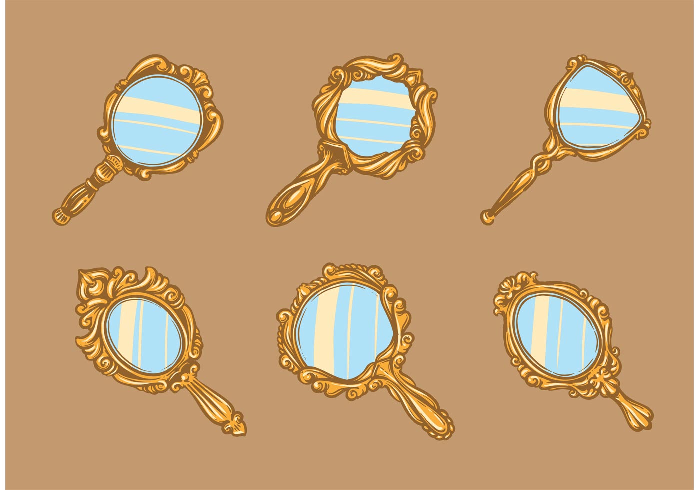 1400x980 Free Vintage Hand Mirror Vectors Download Free Vector, Vintage