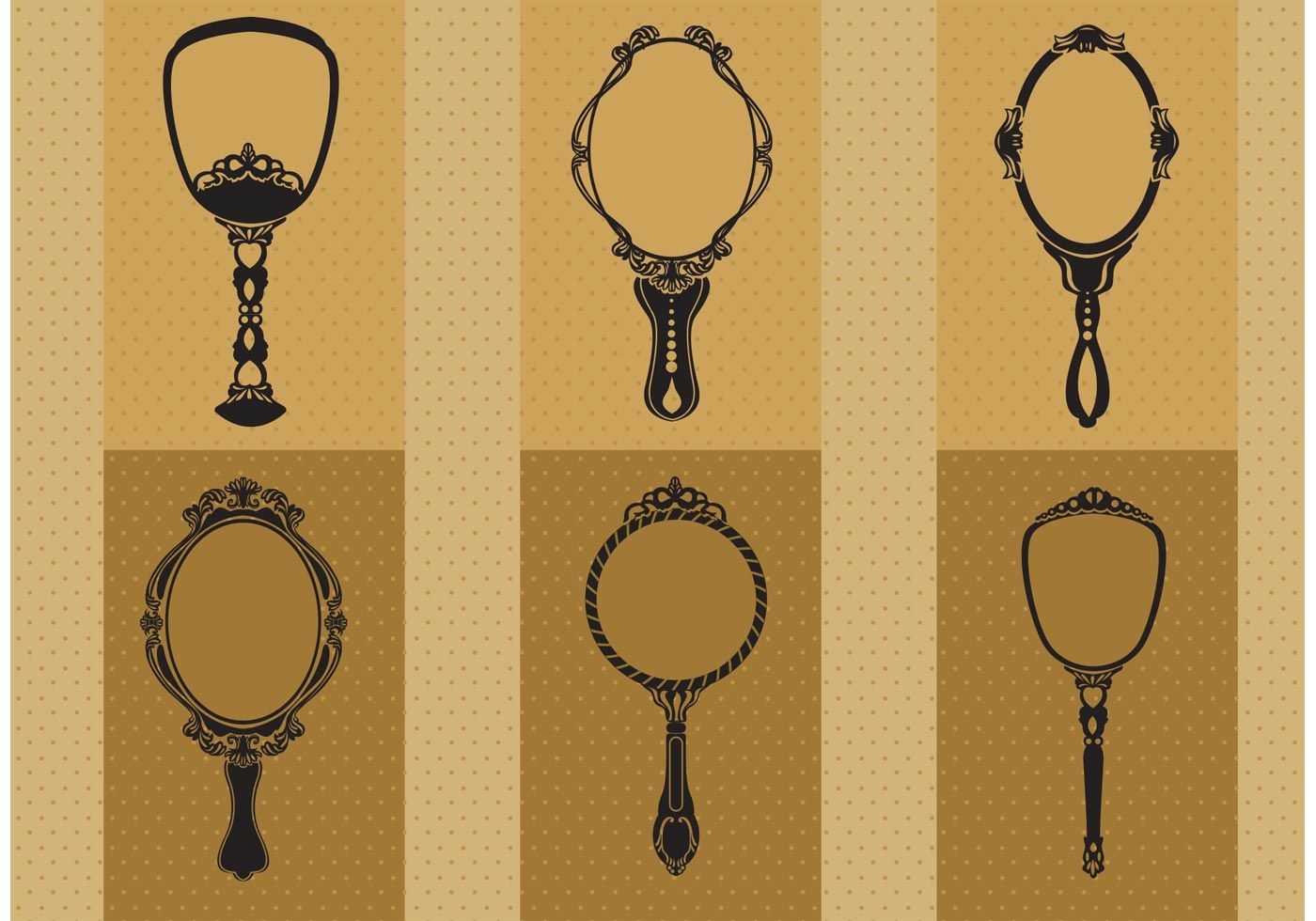 1400x980 Hand Drawn Vintage Hand Mirror Vectors Regalo Mirror Vector
