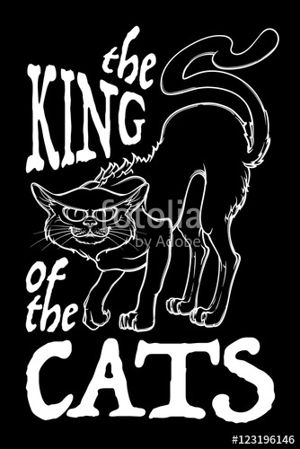 334x500 Halloween Rerto Illustration The King Of The Cats Intricate Hand