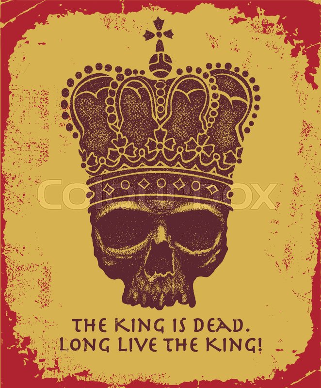 662x800 Hand Drawn King Skull Wearing Crown Stock Vector Colourbox