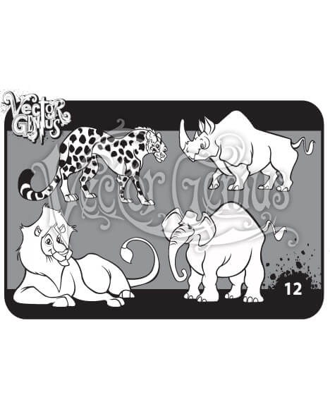 468x580 African Safari Hand Drawn Vector Pack