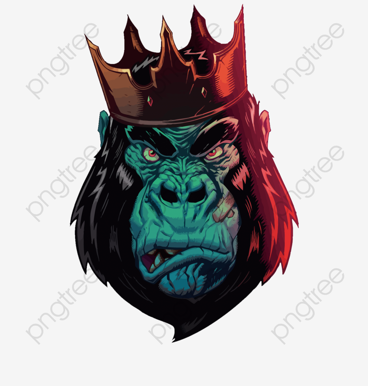 1200x1260 Vector Orangutan King, Chimpanzee, An Crown, Gorilla Vector Png