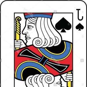 300x300 Vector Western Clip Art Of A Hand Of Black Cards Showing A Jack