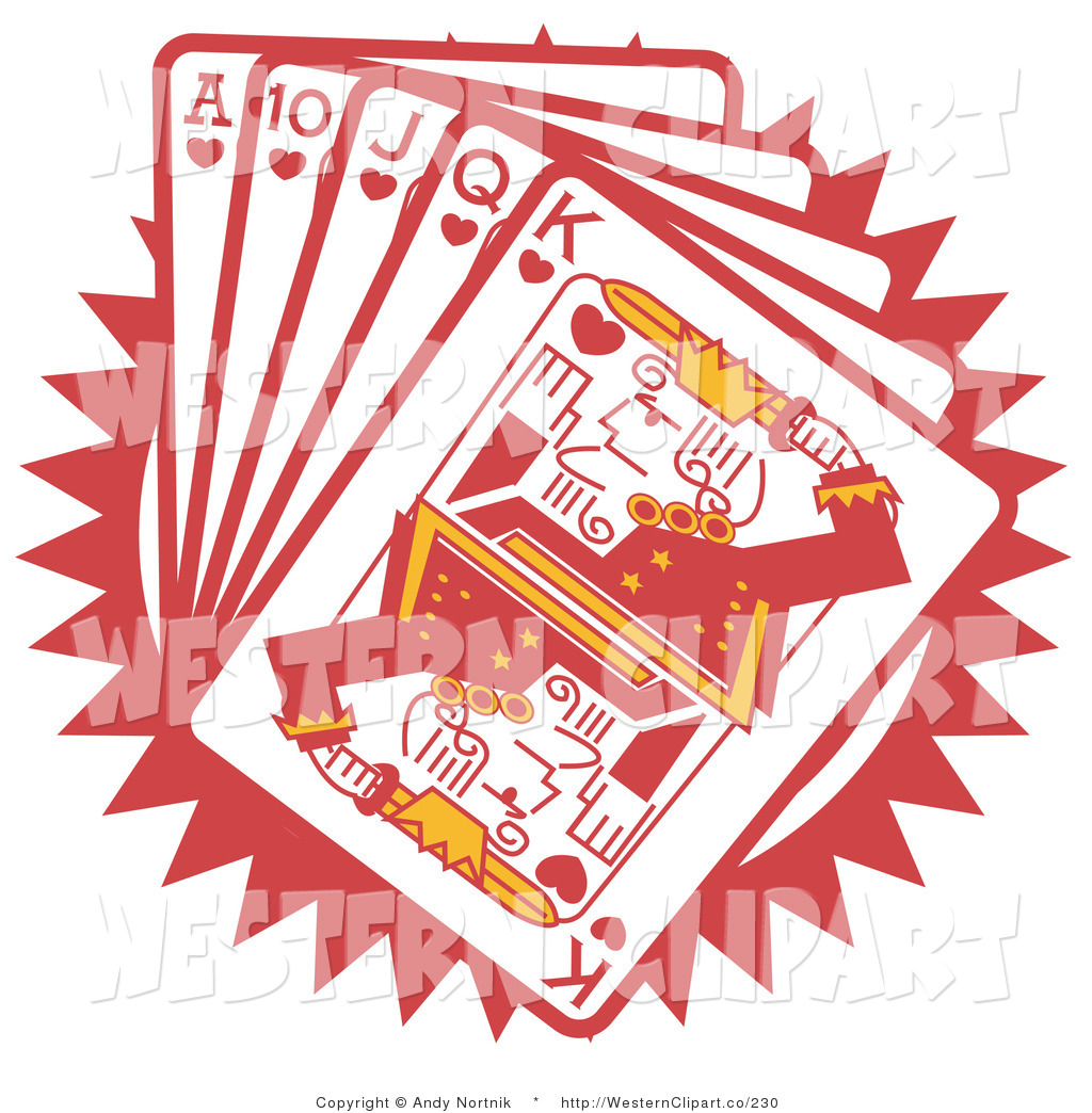 1024x1044 Vector Western Clip Art Of A Poker Hand Of Red Playing Cards