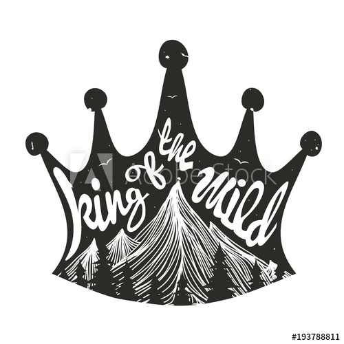 500x500 Vector Hand Drawn Typography Poster A Crown With Mountains