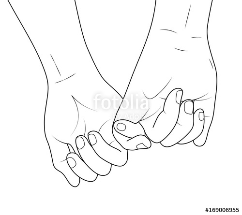 500x445 Holding Hands Outline Vector Illustration Doodles Hand Drawn