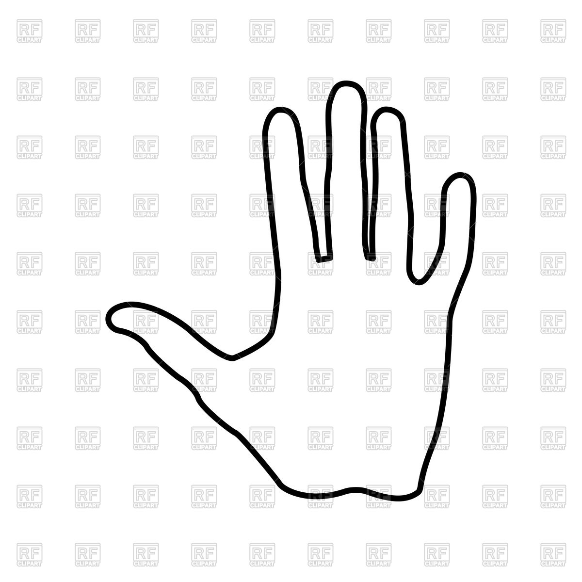 1200x1200 Human Hand Outline