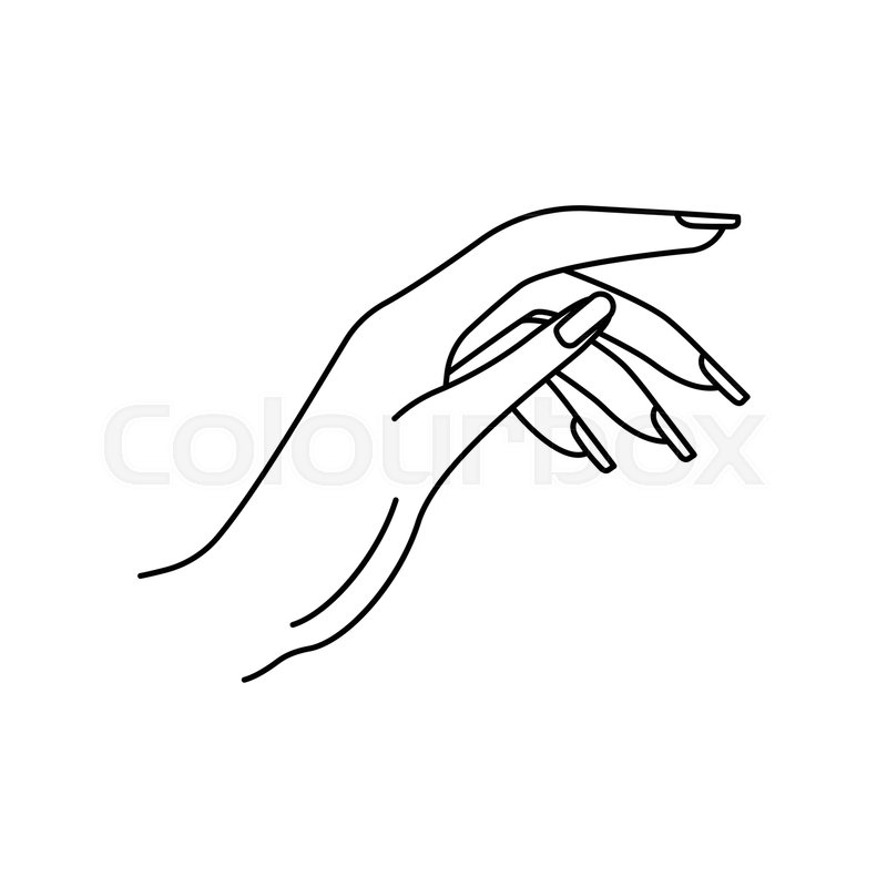 800x800 Woman Hand Icon Outline Woman Hand Stock Vector Colourbox