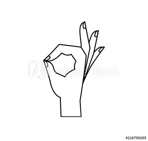 500x476 Hand Outline Sign Ok Vector