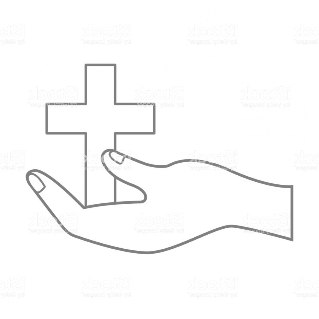 1228x1228 Hand Hold Catholic Cross Outline Vector Gm Cqrecords