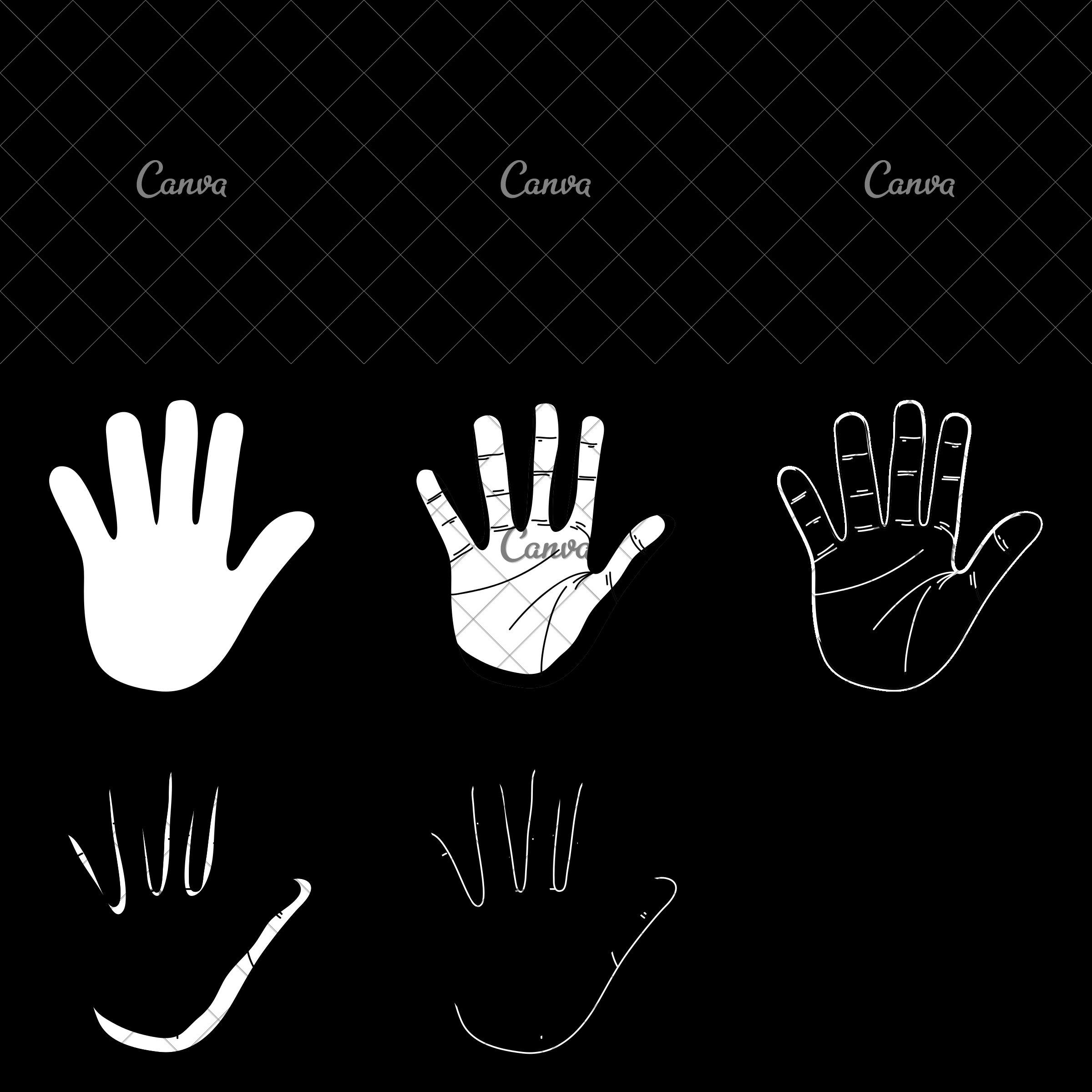 2400x2400 Hand Palm Vector Illustration