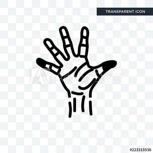 500x500 Hand Palm Vector Icon Isolated On Transparent Background, Hand