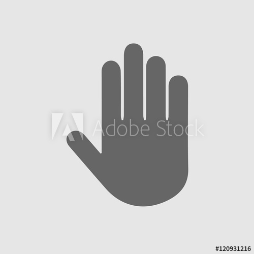 500x500 Stop Hand Palm Vector Icon Isolated Symbol Sign
