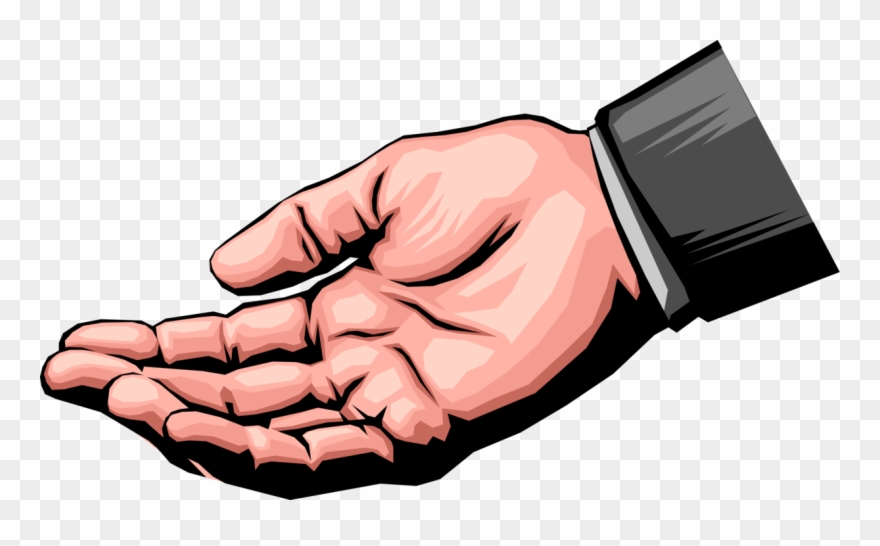 880x546 Vector Illustration Of Open Hand Palm Clipart