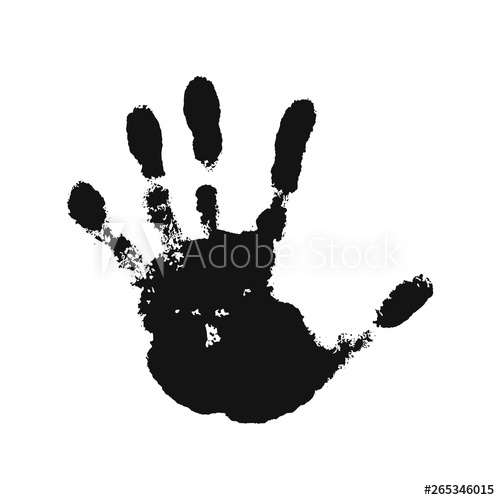 500x500 Hand Print Isolated On White Background Black Paint Human Hands