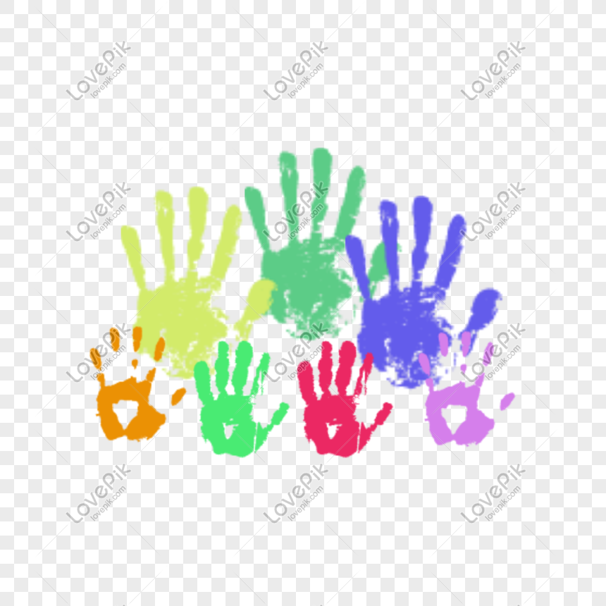 860x860 Color Hand Print Vector Material Png Image Picture Free Download