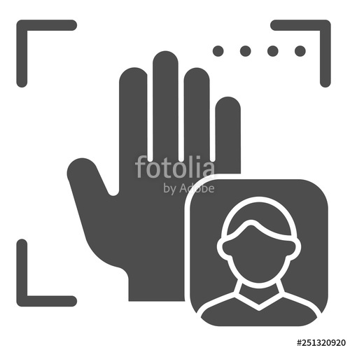 500x500 Palm User Recognition Solid Icon Focus With Hand Print Vector