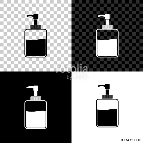 500x500 Hand Sanitizer Bottle Icon Isolated On Black, White