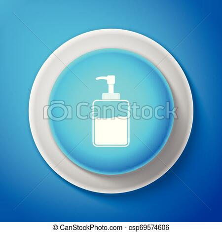 450x470 Hand Sanitizer Bottle Icon Isolated On Blue Background