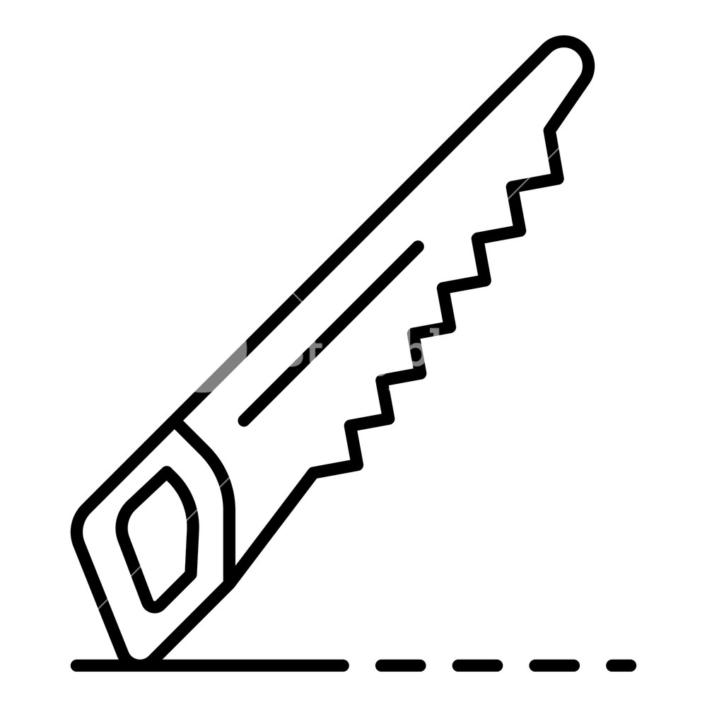1000x1000 Hand Saw Icon Outline Hand Saw Vector Icon For Web Design
