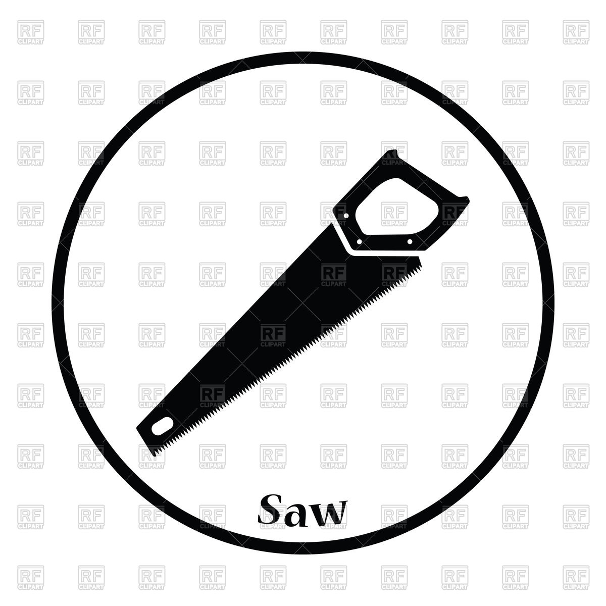 1200x1200 Thin Circle Design Icon Of Hand Saw Vector Image Of Icons