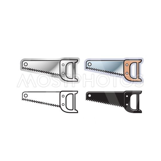 563x563 Four Wood Hand Saw Vector I