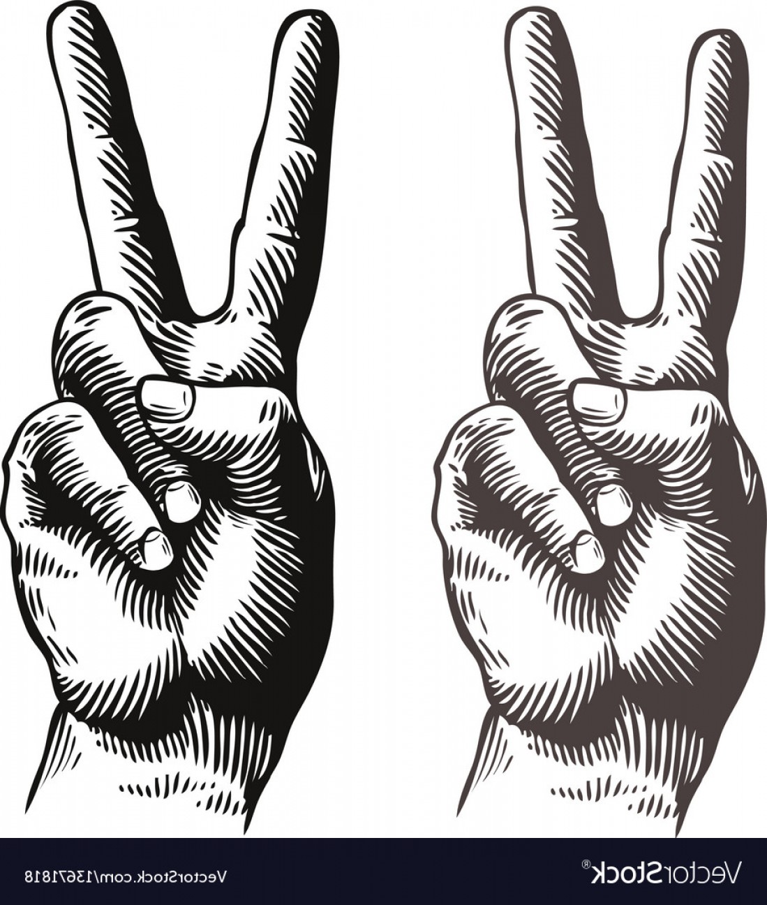 1099x1296 Hand Gesture Peace Sign Symbol Sketch Vector Soidergi