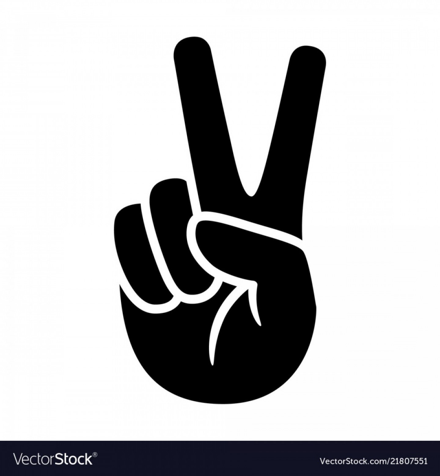 1440x1555 Hand Gesture V Sign For Peace Or Victory Icon Vector Soidergi