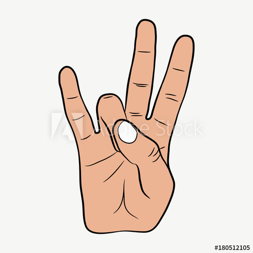 500x500 Hip Hop Hand Gesture East Coast Rap Sign Vector Illustration