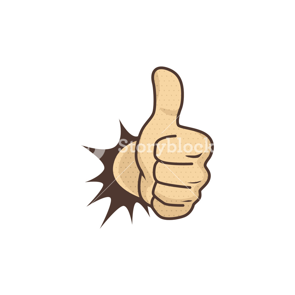 1000x1000 Good Like Thumb Up Gesture Hand Sign Vector Royalty Free Stock