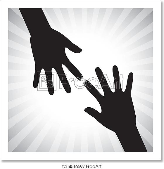 561x581 Free Art Print Of Concept Vector Graphic Two Hand Silhouettes