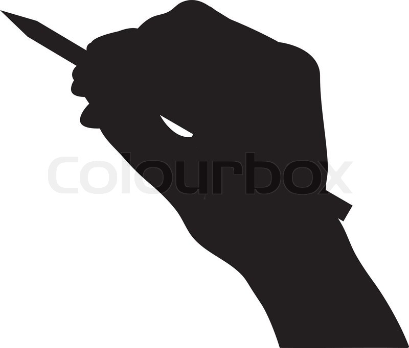 800x682 Hand Hold Pencil Silhouette Vector Stock Vector Colourbox