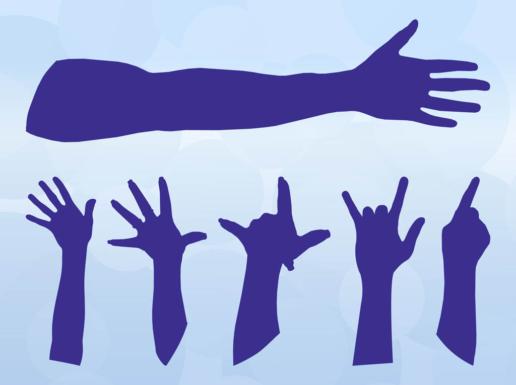 1024x765 Hands Silhouette Set Vector Art Graphics