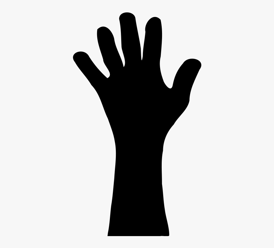 920x833 Raised Hand In Silhouette Vector Clip Art Download