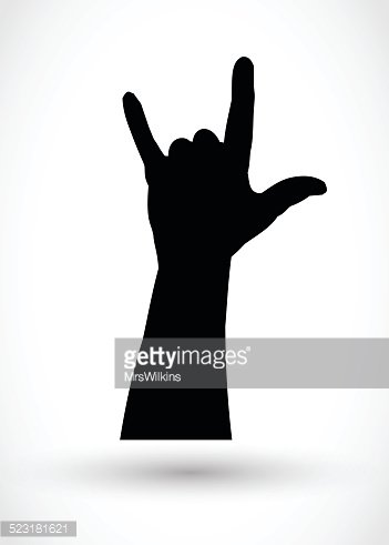 351x491 Rock Gesture, Hand Silhouette Vector Premium Clipart