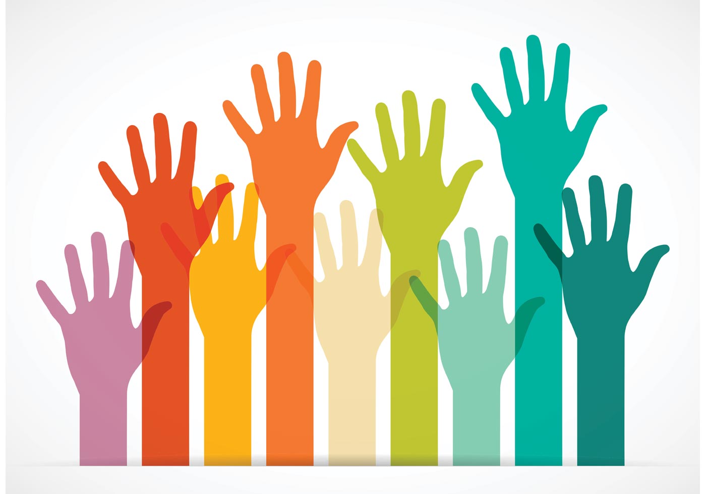 1400x980 Vector Colorful Reaching Hands